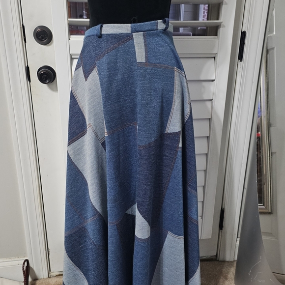 Dresses & Skirts - Stylish Blue Denim Patchwork Skirt